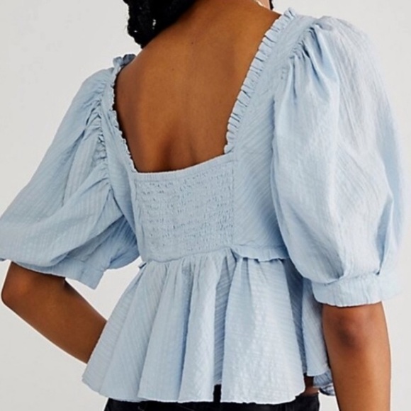 Free People Leave It To Me Top in Blue Sizes XS, S, M New Without Tags - Picture 2 of 5